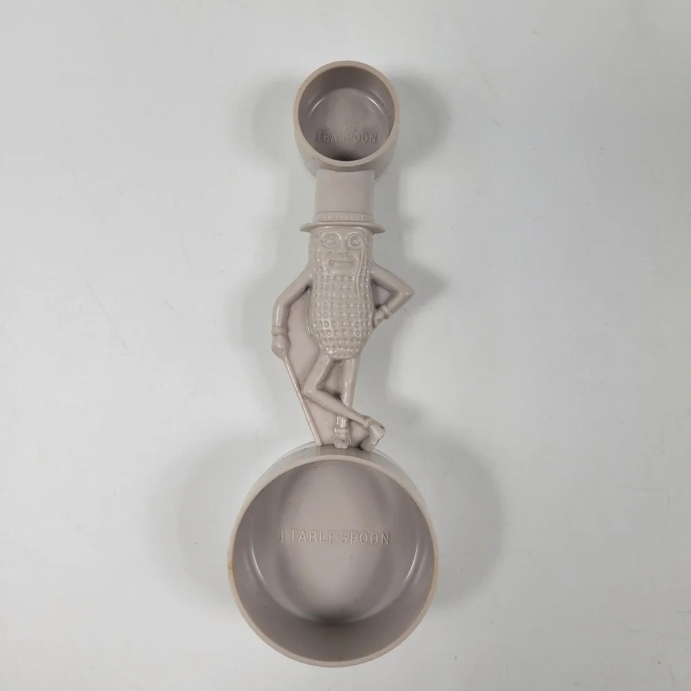 VTG Planters Mr Peanut Gray Measuring Scoop Spoon Tsp Tbsp Kitchenware‎ 1950s